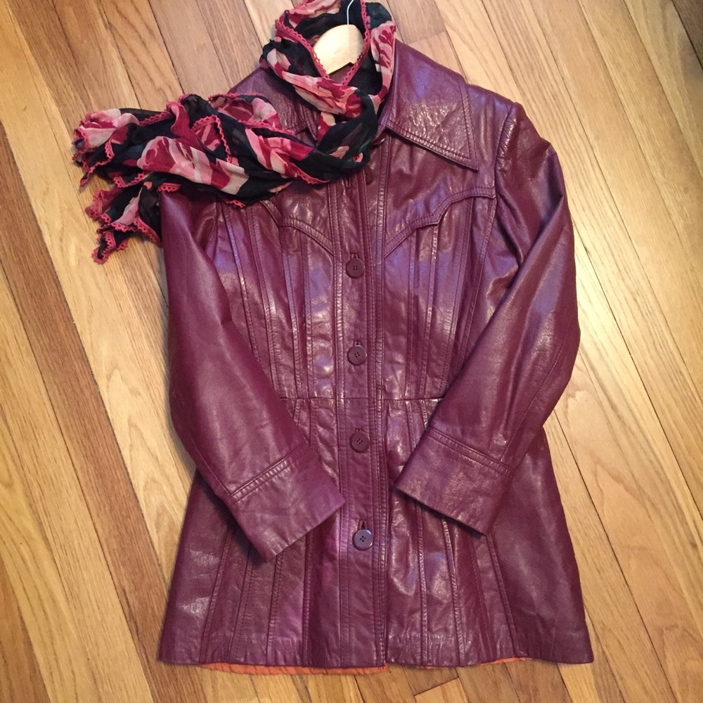Vintage Oxblood Leather Jacket 6P